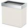 Gatco Rectangle Wastebasket 11.875", Matte Pearl/Chrome Lid