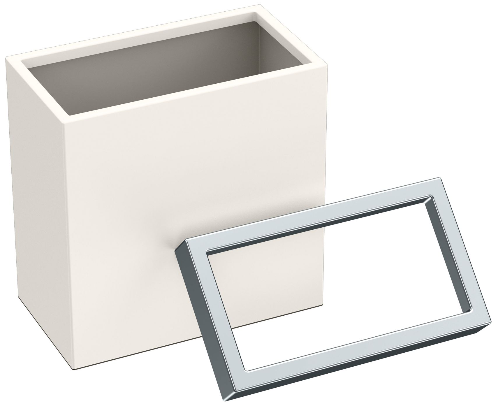 Gatco Modern Rectangle Wastebasket, Chrome - Stainless Steel Trash Can With Removable Lid, Leakproof, 3 Gallon Capacity For Bathroom, Bedroom, Kitchen, Or Office
