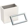 3_Gatco Rectangle Wastebasket 11.875", Matte Pearl/Chrome Lid more views