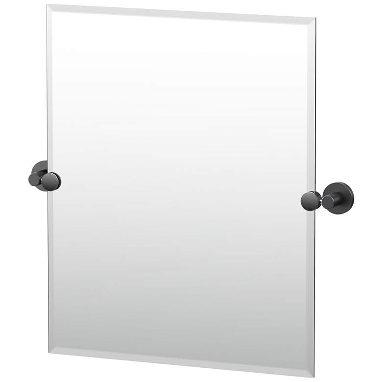 Image 1 Gatco Reveal 24"H Frameless Rectangle Mirror, Matte Black