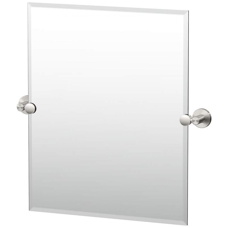 Image 1 Gatco Reveal 24"H Frameless Rectangle Mirror, Satin Nickel