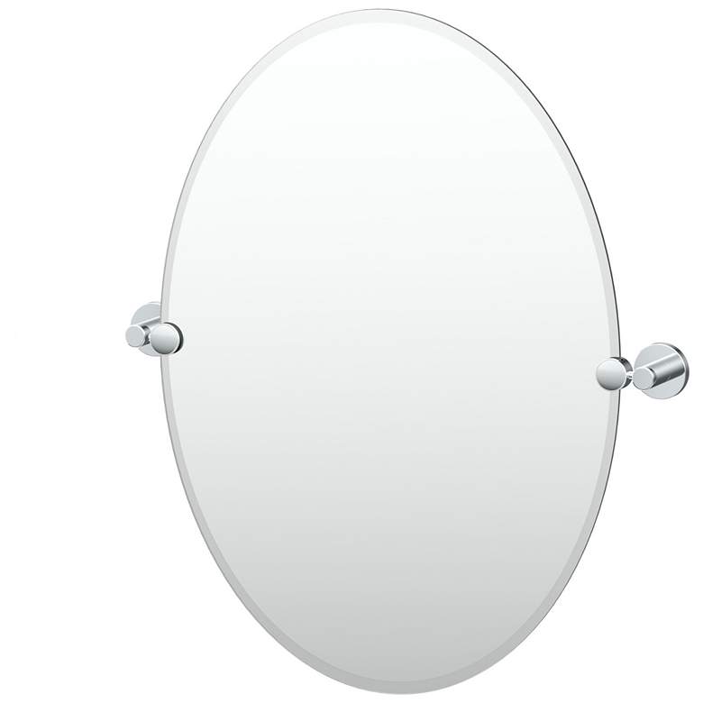 Image 1 Gatco Reveal 26.5"H Frameless Oval Mirror, Chrome