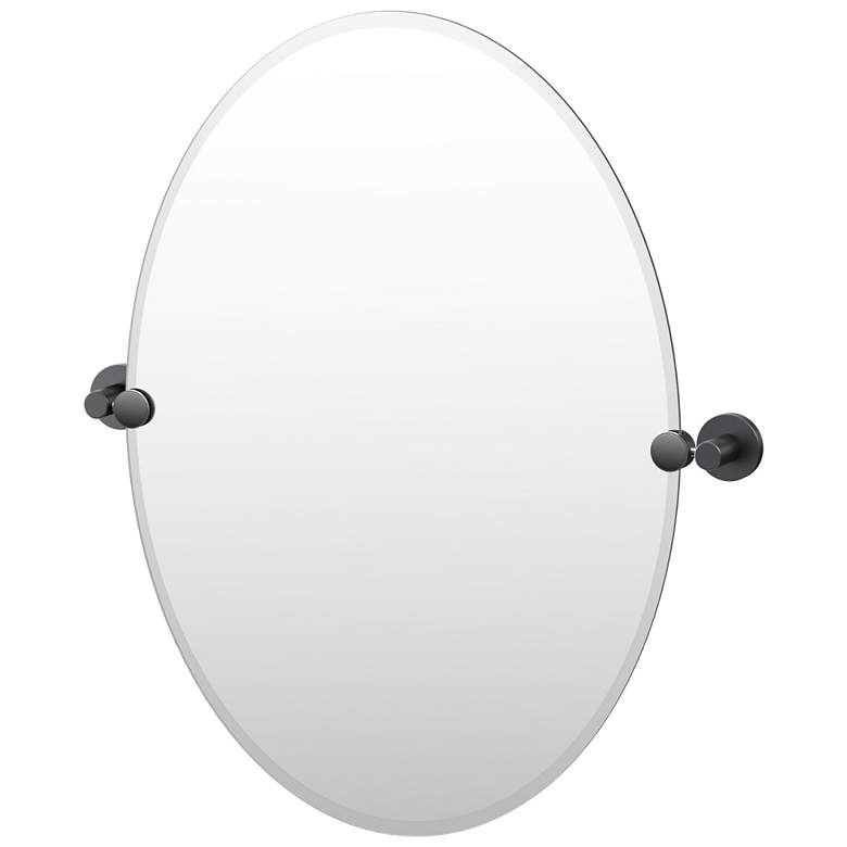 Image 1 Gatco Reveal 26.5"H Frameless Oval Mirror, Matte Black
