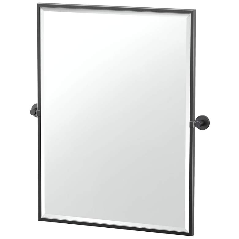 Image 1 Gatco Reveal 32.5"H Framed Rectangle Mirror, Matte Black