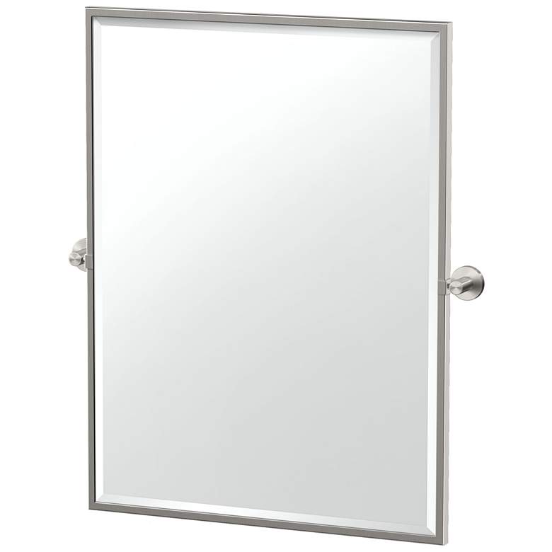 Image 1 Gatco Reveal 32.5"H Framed Rectangle Mirror, Satin Nickel