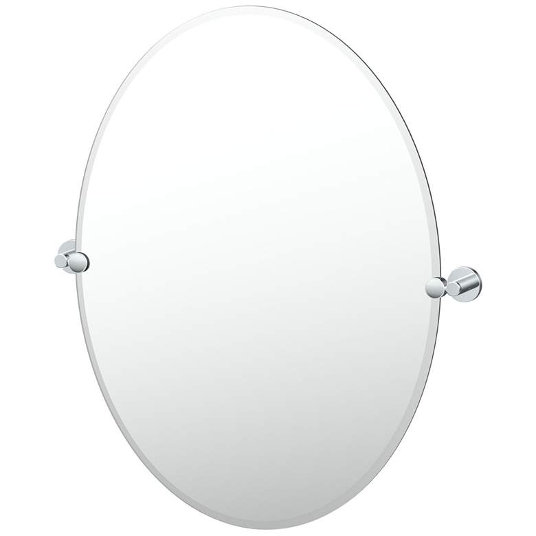 Image 1 Gatco Reveal 32"H Frameless Oval Mirror, Chrome