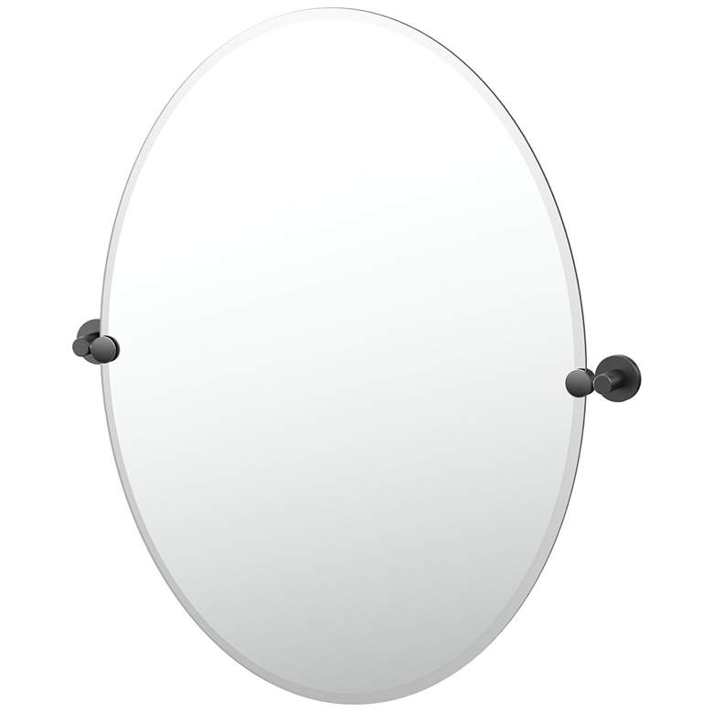 Image 1 Gatco Reveal 32"H Frameless Oval Mirror, Matte Black