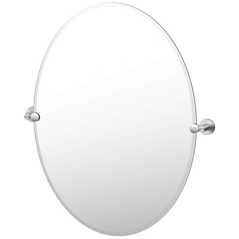 Image 1 Gatco Reveal 32"H Frameless Oval Mirror, Satin Nickel