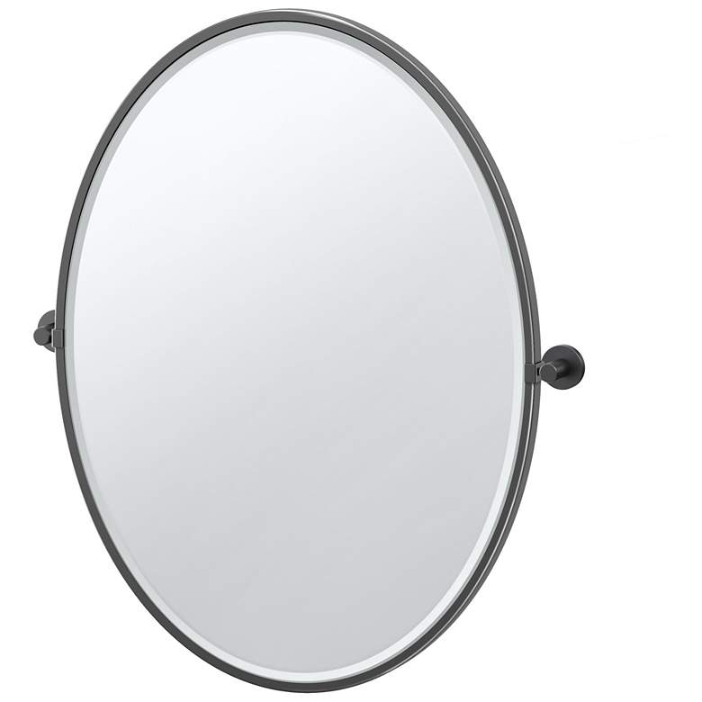 Image 1 Gatco Reveal 33"H Framed Oval Mirror, Matte Black