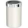 Gatco Round Wastebasket 11.875", Matte Pearl/Chrome Lid