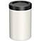 Gatco Round Wastebasket 11.875", Matte Pearl/Matte Black Lid