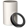 3_Gatco Round Wastebasket 11.875", Matte Pearl/Matte Black Lid more views
