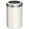 Gatco Round Wastebasket 11.875", Matte Pearl/Satin Nickel Lid