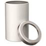 3_Gatco Round Wastebasket 11.875", Matte Pearl/Satin Nickel Lid more views