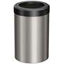 2_Gatco Round Wastebasket 11.875", Satin Nickel/Matte Black Lid