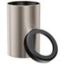 3_Gatco Round Wastebasket 11.875", Satin Nickel/Matte Black Lid more views