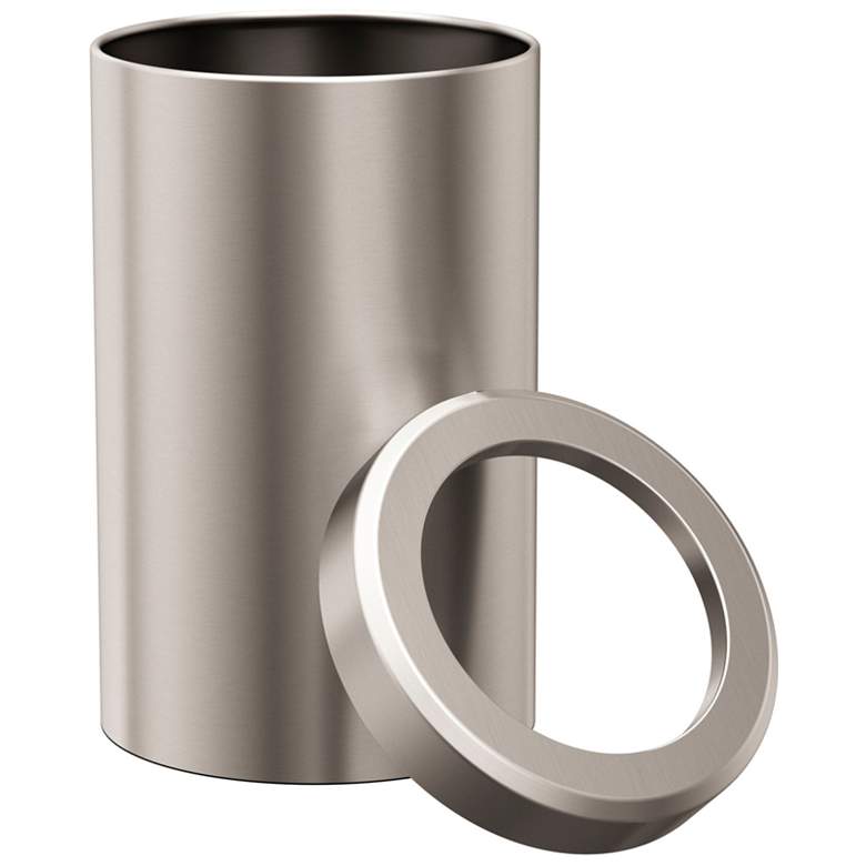 Image 3 Gatco Round Wastebasket 11.875", Satin Nickel more views