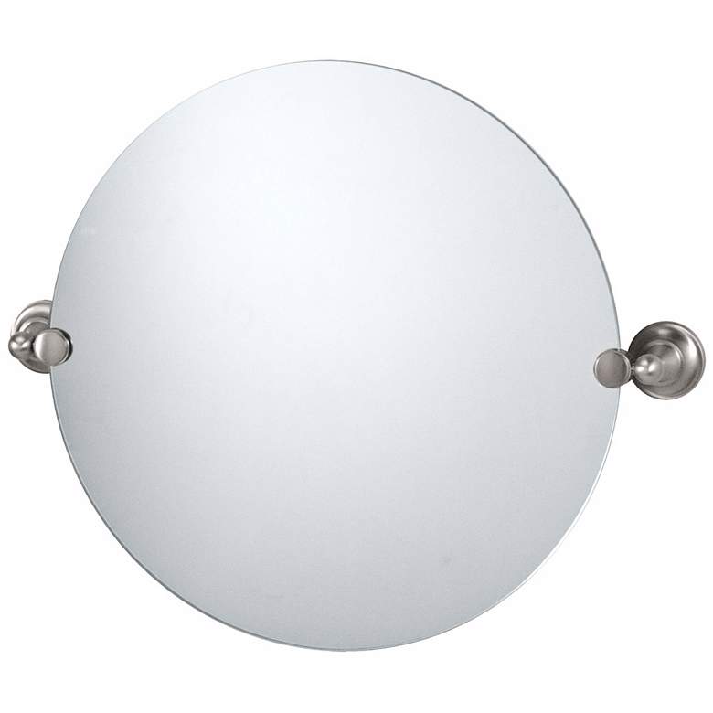 Image 1 Gatco Satin Nickel Tiara 24 inch Wide Round Mirror