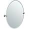 Gatco Satin Nickel Zone 28 1/2" x 32" Oval Wall Mirror