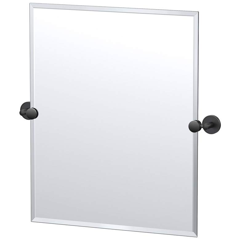 Image 1 Gatco Sky 24"H Frameless Rectangle Mirror, Matte Black
