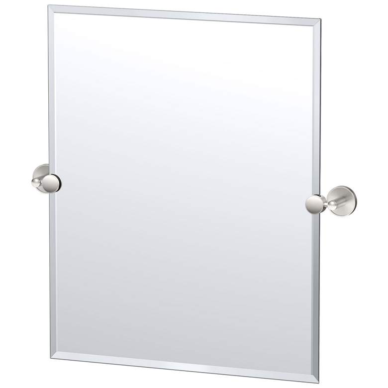 Image 1 Gatco Sky 24"H Frameless Rectangle Mirror, Satin Nickel