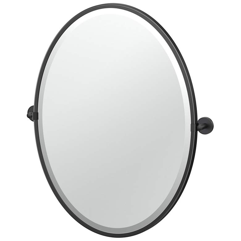 Image 1 Gatco Sky 27.5"H Framed Oval Mirror, Matte Black