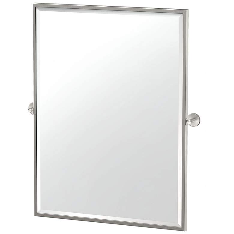 Image 1 Gatco Sky 32.5"H Framed Rectangle Mirror, Satin Nickel