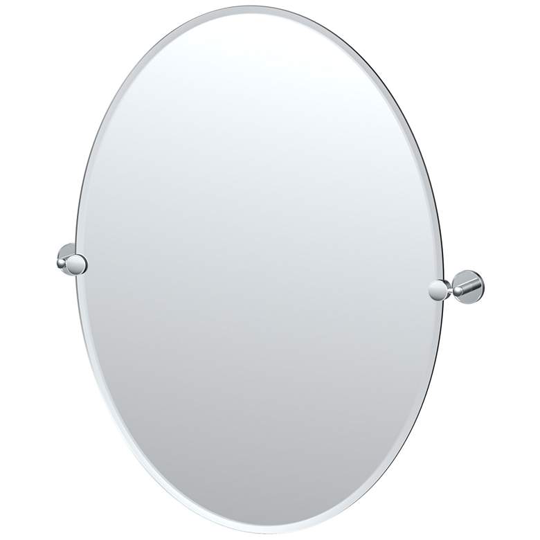 Image 1 Gatco Sky 32"H Frameless Oval Mirror, Chrome