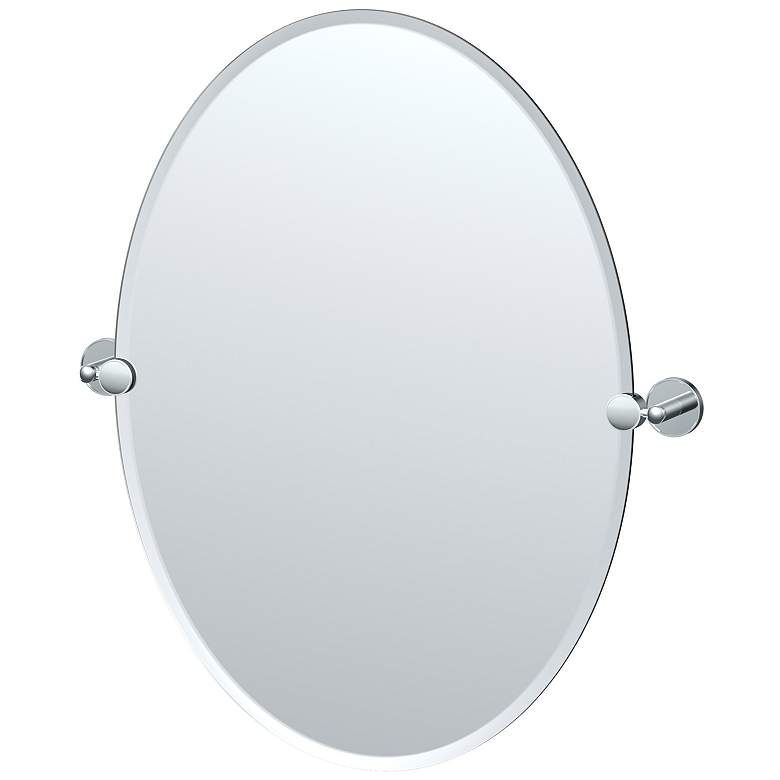 Image 1 Gatco Sky Chrome 23" x 26 1/2" Oval Vanity Wall Mirror