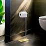 Thumbnail3 of Gatco Square Freestanding Toilet Paper Holder, Acrylic/Brass more views
