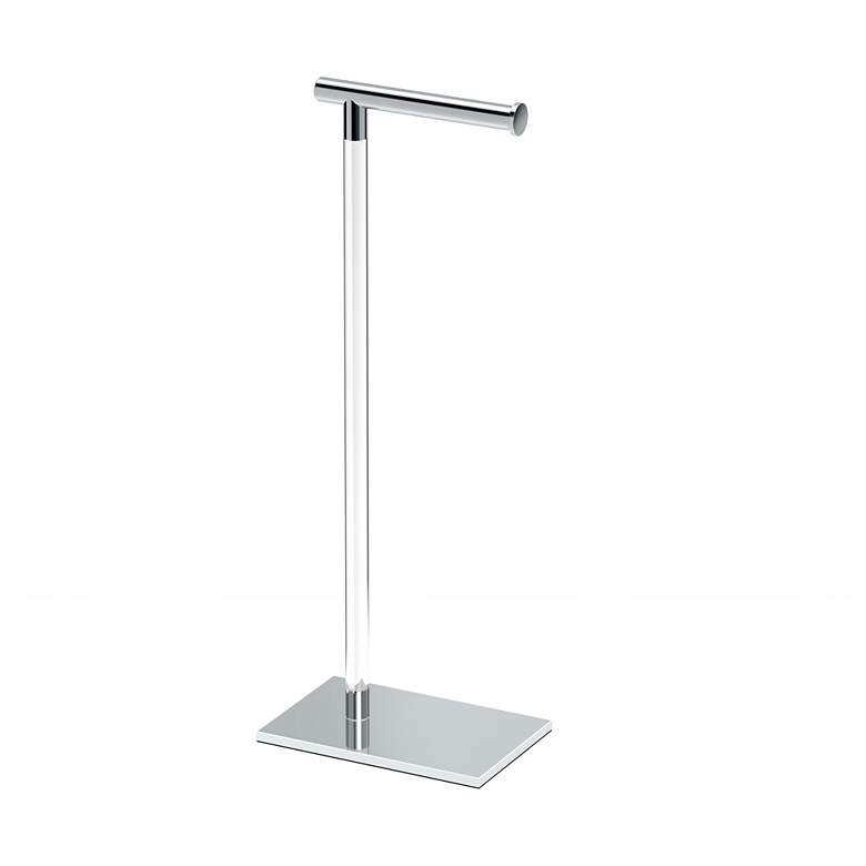 Image 1 Gatco Square Freestanding Toilet Paper Holder, Acrylic/Chrome