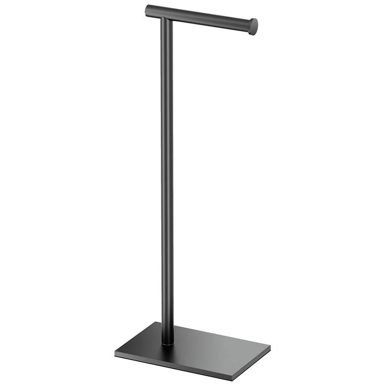 Image 1 Gatco Square Freestanding Toilet Paper Holder, Matte Black