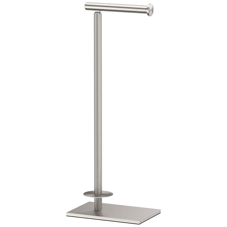 Image 2 Gatco Square Freestanding Toliet Paper Holder w/ Storage, Satin Nickel