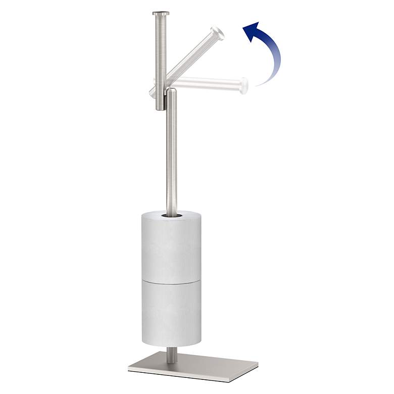 Image 5 Gatco Square Freestanding Toliet Paper Holder w/ Storage, Satin Nickel more views