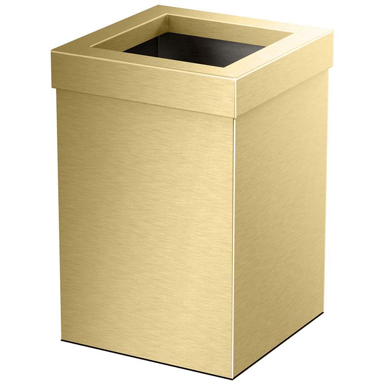 Image 2 Gatco Square Wastebasket 11.875", Brushed Brass