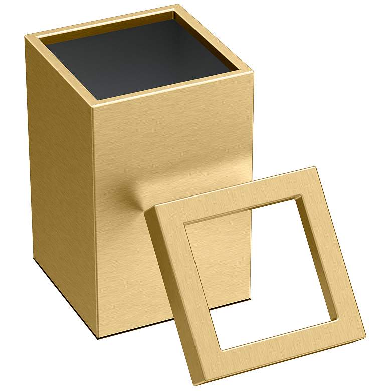 Image 3 Gatco Square Wastebasket 11.875", Brushed Brass more views