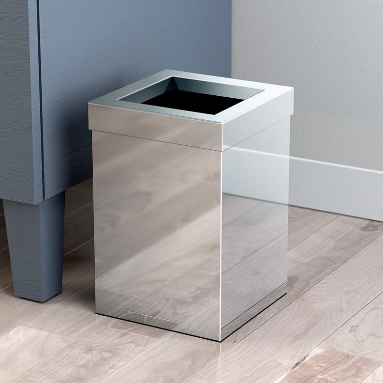 Image 1 Gatco Square Wastebasket 11.875", Chrome