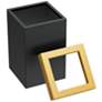 3_Gatco Square Wastebasket 11.875", Matte Black/Brushed Brass more views