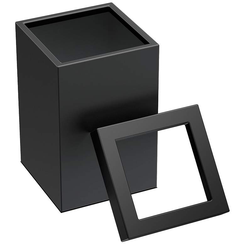 Image 3 Gatco Square Wastebasket 11.875", Matte Black more views