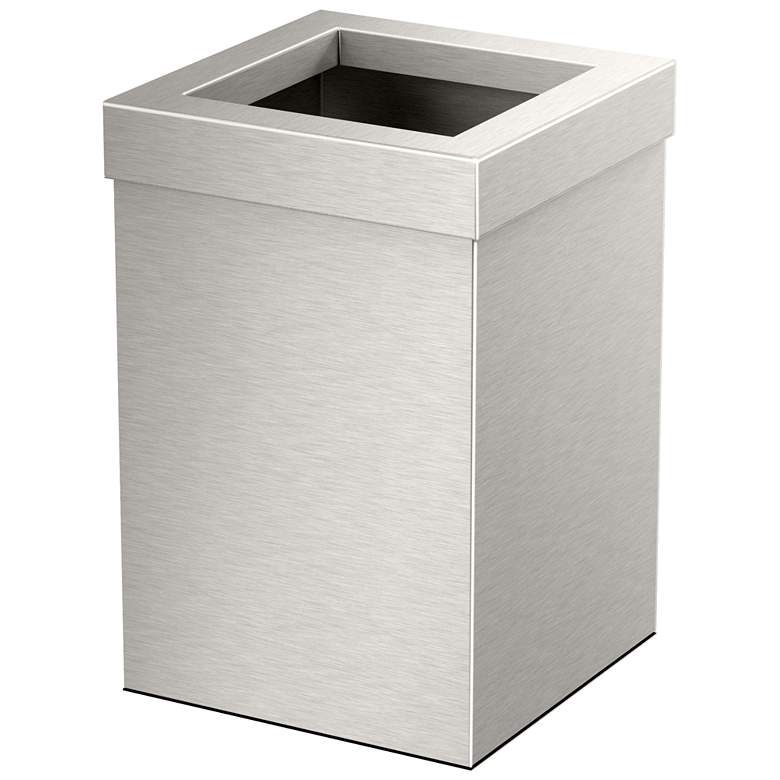Image 2 Gatco Square Wastebasket 11.875", Satin Nickel