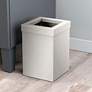 1_Gatco Square Wastebasket 11.875", Satin Nickel