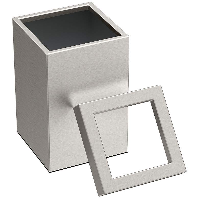 Image 3 Gatco Square Wastebasket 11.875", Satin Nickel more views