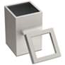 3_Gatco Square Wastebasket 11.875", Satin Nickel more views