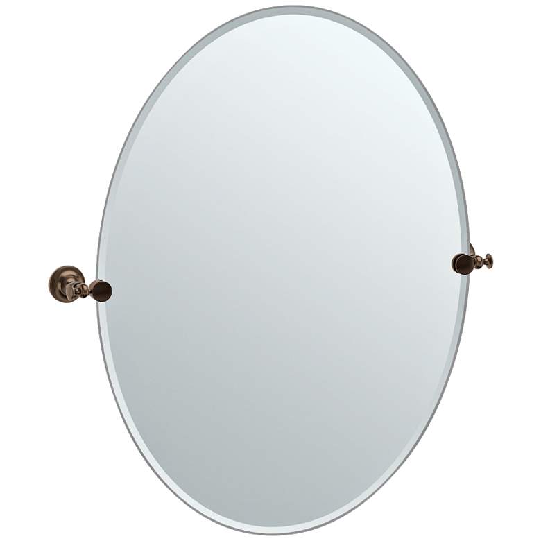 Image 1 Gatco Tavern Bronze 28 1/2 inch x 32 inch Oval Vanity Mirror