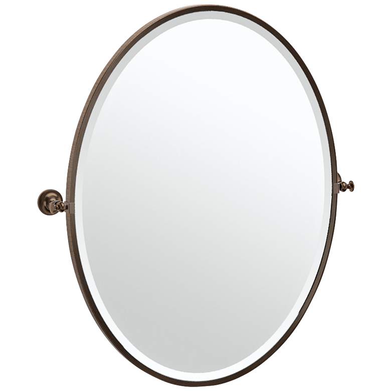 Image 1 Gatco Tavern Bronze 28 1/2 inch x 33 inch Oval Vanity Mirror