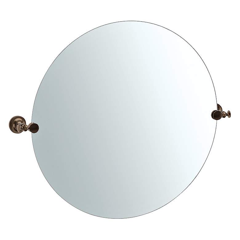 Image 1 Gatco Tavern Bronze 28 3/4 inch x 25 inch Round Vanity Mirror