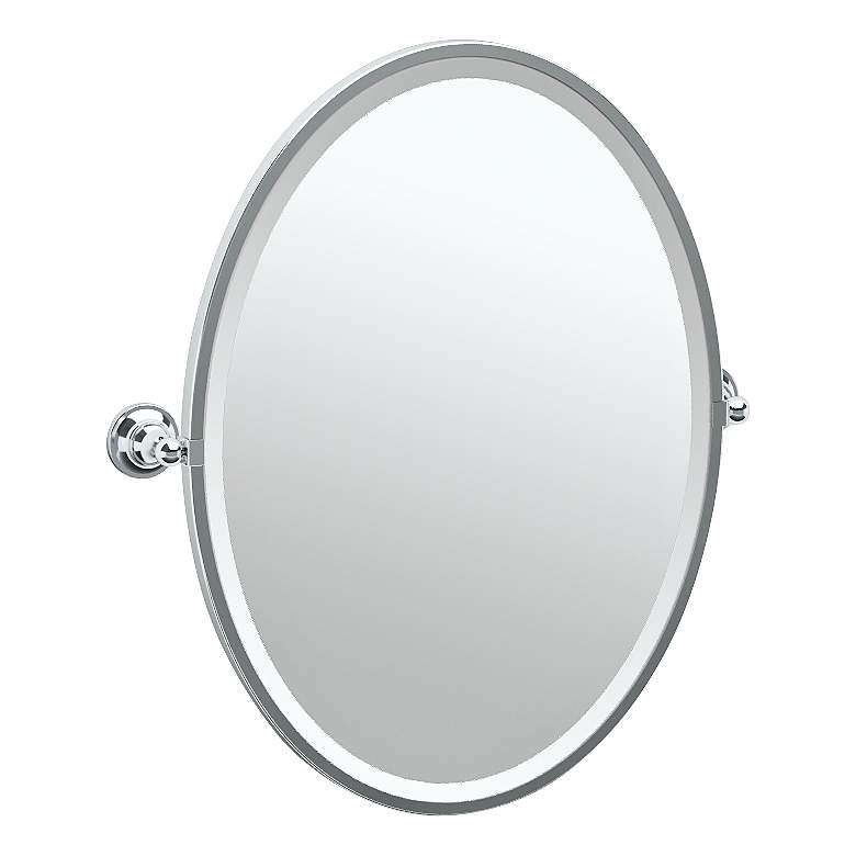 Image 1 Gatco Tiara Chrome 24 1/4 inch x 27 1/2 inch Oval Wall Mirror