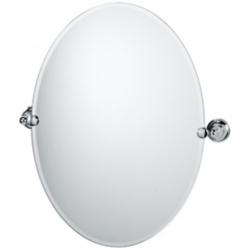 Gatco Tiara Chrome 24&quot; x 26&quot; 1/2 Oval Wall Mirror
