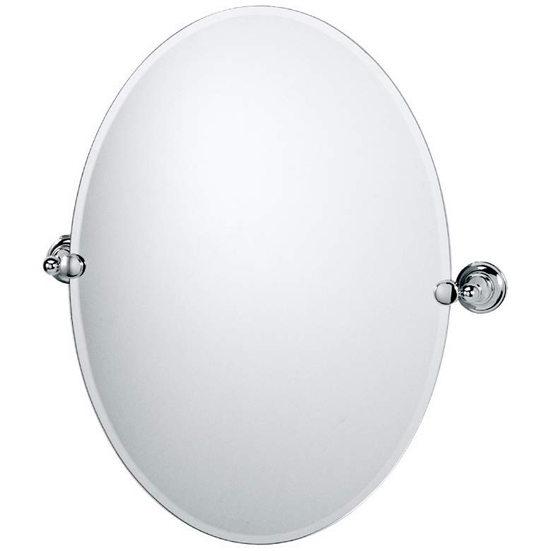 Image 1 Gatco Tiara Chrome 24 inch x 26 inch 1/2 Oval Wall Mirror