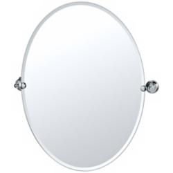 Gatco Tiara Chrome 32&quot; High Frameless Oval Wall Mirror
